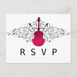 Shock rosa Swirls Guitar OSA Postcard Inbjudan Vykort