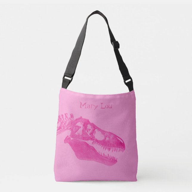 Shock rosa T-Rex Tote Bag Axelväska (Framsida)