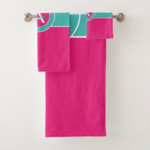 shock rosa Teal Monogram Personlig