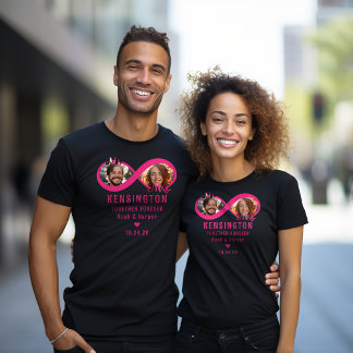 Shock rosa tillsammans för oändligt par foto t shirt