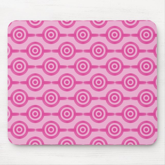 Shock rosa Trendig Circles Mousepad Musmatta (Framsidan)