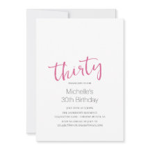 Shock rosa Trendig Modern minimalistisk 30års föde