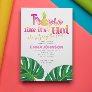 Shock rosa Tropik som Hett Bachelorette Party Inbjudningar