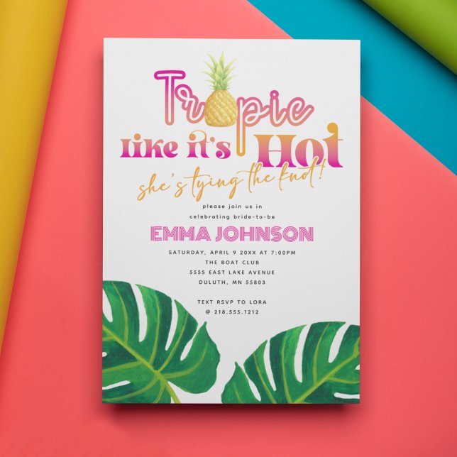 Shock rosa Tropik som Hett Bachelorette Party Inbjudningar (Skapare uppladdad)