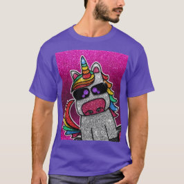 Shock rosa Unicorn Jersey Namn + Number T Shirt