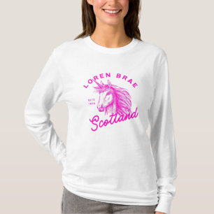 Shock rosa Unicorn Loren Brae, långdragen t-shirt