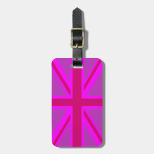 Shock rosa Union Jack British Flagga Background Bagagebricka