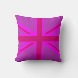 Shock rosa Union Jack British Flagga Background Kudde