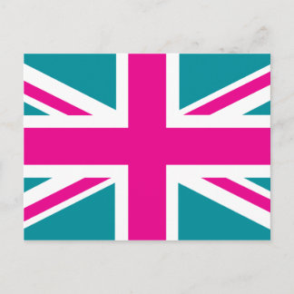 Shock Rosa Union Jack British (UK) Flagga Vykort