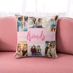 Shock rosa Vänskap Friends 6 Photo Collage Gift Kudde<br><div class="desc">Hämta själva kärnan i vänskapen med Shock rosa Vänner 6 Photo Collage Gift Dekorativ kudde. Den här personligen har en levande shock rosa och ett vackert arrangerat kollage med sex omhuldade foton som firar oförglömliga stunder med dina närmaste vänner. Den är gjord av högkvalitativa material och tillför en snyggt och...</div>