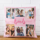 Shock rosa Vänskap Friends 6 Photo Collage Gift Kudde<br><div class="desc">Hämta själva kärnan i vänskapen med Shock rosa Vänner 6 Photo Collage Gift Dekorativ kudde. Den här personligen har en levande shock rosa och ett vackert arrangerat kollage med sex omhuldade foton som firar oförglömliga stunder med dina närmaste vänner. Den är gjord av högkvalitativa material och tillför en snyggt och...</div>