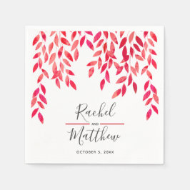 Shock rosa Vattenfärgsventiler Bröllop Pappersservett