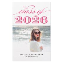 Shock rosa Vintage Class of 2025 Photo Studenten