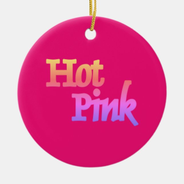 Shock rosa w namn keramisk rund ornament (Framsidan)