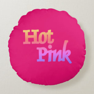Shock rosa w namn-runt poly dekorativ kudde
