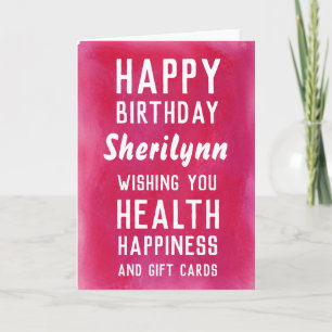 Shock rosa Watercolor Funny Birthday Kort