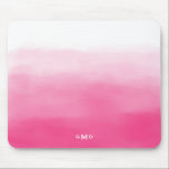 Shock rosa Watercolor Ombre Monogram Mousepad Musmatta<br><div class="desc">Modern muspekad och snyggt med shock rosa monbre. Detta monogrammuskulatur är fullt anpassade.</div>
