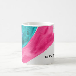 Shock rosa Watercolor Personlig Coffee Mugg