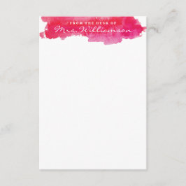Shock rosa Watercolor Stationery Anteckningskort