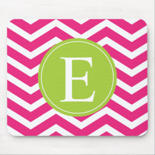 shock rosa White Chevron Grönt Monogram Musmatta