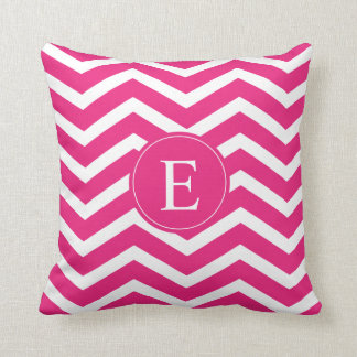 shock rosa White Chevron Monogram Kudde
