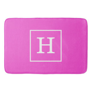 Shock rosa White Framed Monogram Badrumsmatta