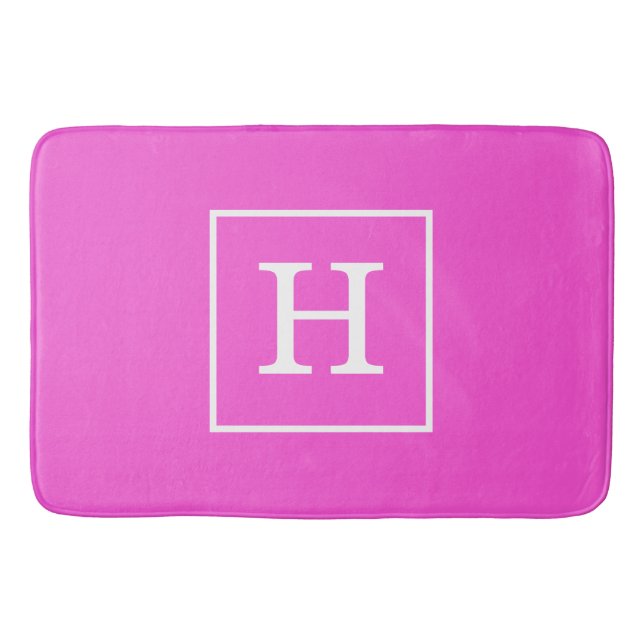 Shock rosa White Framed Monogram Badrumsmatta (Framsidan)