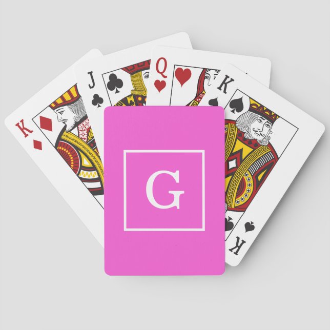 Shock rosa White Framed Monogram Casinokort (Baksidan)