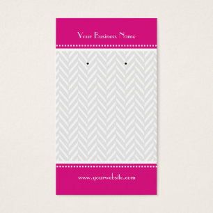 Shock rosa White Grått Herringbone Aring Cards Visitkort