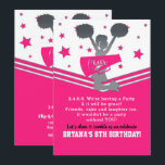 Shock rosa & White Stars Cheer Cheer LeaderParty Inbjudningar<br><div class="desc">Anpassa för alla händelser</div>