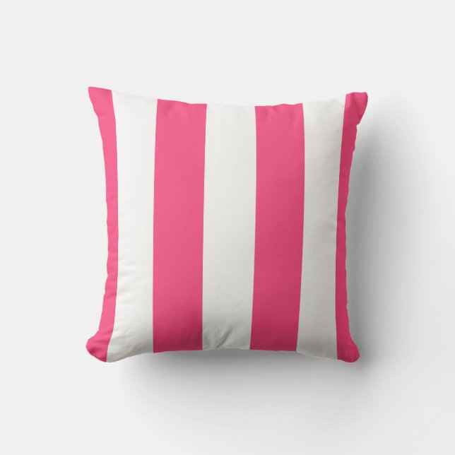 Shock rosa & White Stripe Exdoor Dekorativ kudde (Framsida)