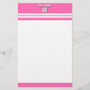 Shock rosa White Team Jersey Anpassningsbar Number Brevpapper