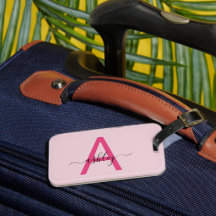 Shock rosa World Traveler Karta Monogram Namn