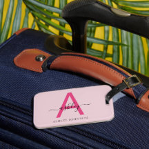 Shock rosa World Traveler Karta Monogram Namn