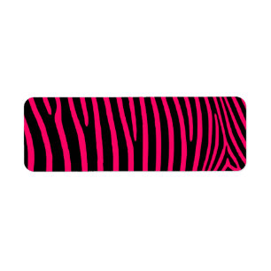 Shock rosa Zebra ränder Returadress Etikett