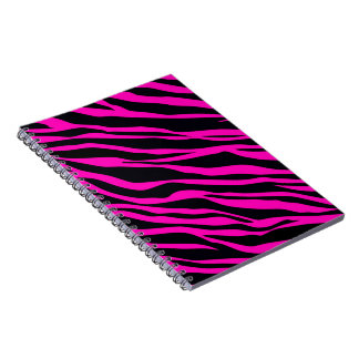 Shock rosa Zebra Stripe Anteckningsbok Med Spiral