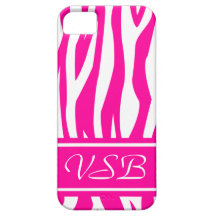 Shock rosa Zebra tryck med monogram