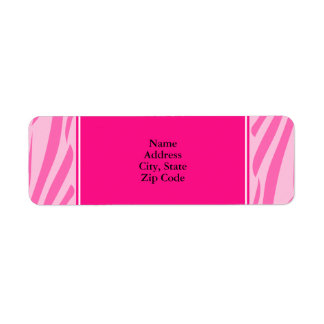 Shock rosa Zebra tryck Returadress Etikett