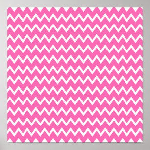 Shock rosa Zigzag Mönster Poster