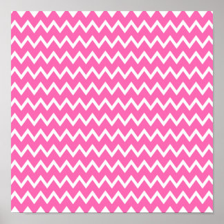 Shock rosa Zigzag Mönster Poster