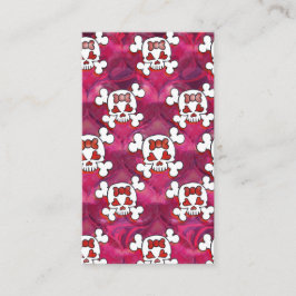 Shock rosadöskallar och hjärtor visitkort