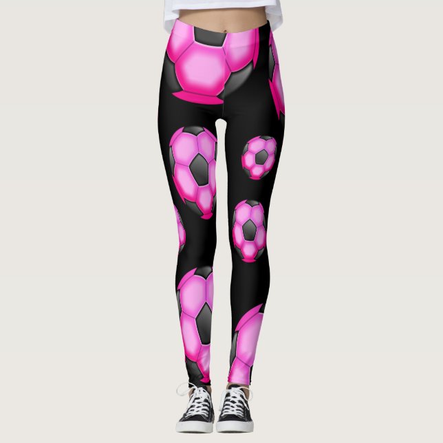 Shock rosafotbollbollar leggings (Framsida)
