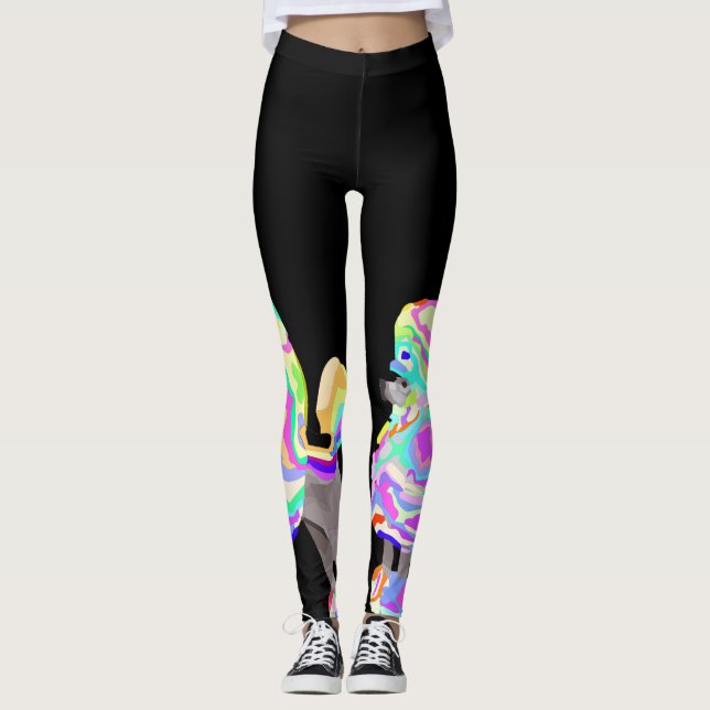 shock rosapudelbyxor leggings (Framsida)