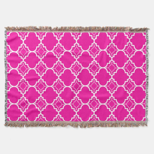 Shock rosaQuatrefoil geometriskt mönster Mysfilt (Framsidan)