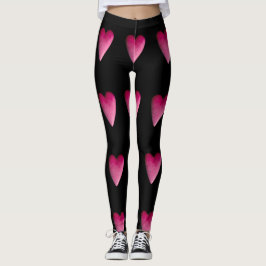 Shock rosastenhjärtor leggings