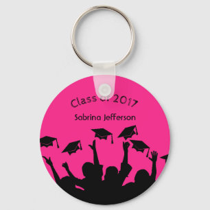 Shock rosastudentmössa och kappalockdugg Keychain Nyckelring