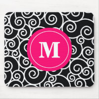 Shock rosasvarten virvlar runt Monogrammusblocket