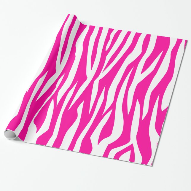 Shock rosazebra tryck presentpapper (Utrullad)