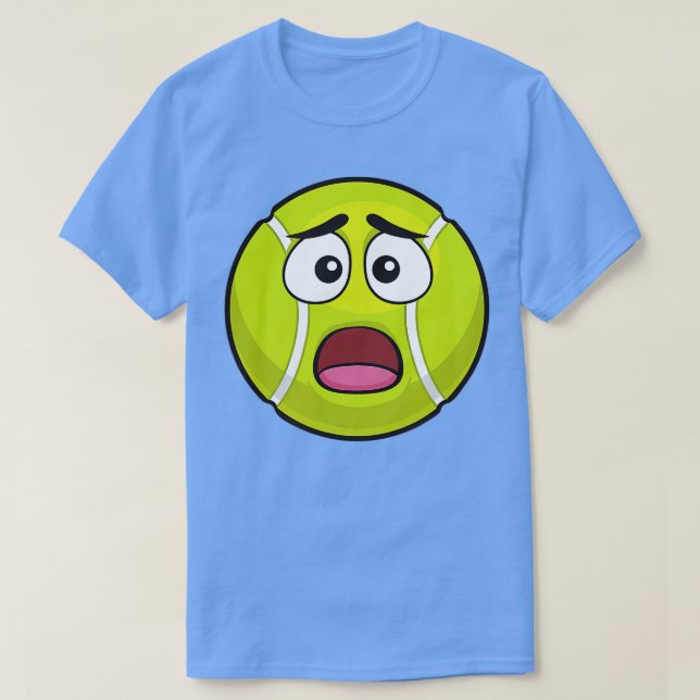 Shockat Tennis Boll Funny Novelty Gift Emoticon T Shirt (Design framsida)