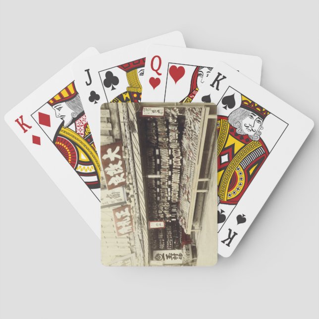 Shoe-butik i Kyoto, c.1890 (foto för hand-färgad) Spel Kort (Baksidan)